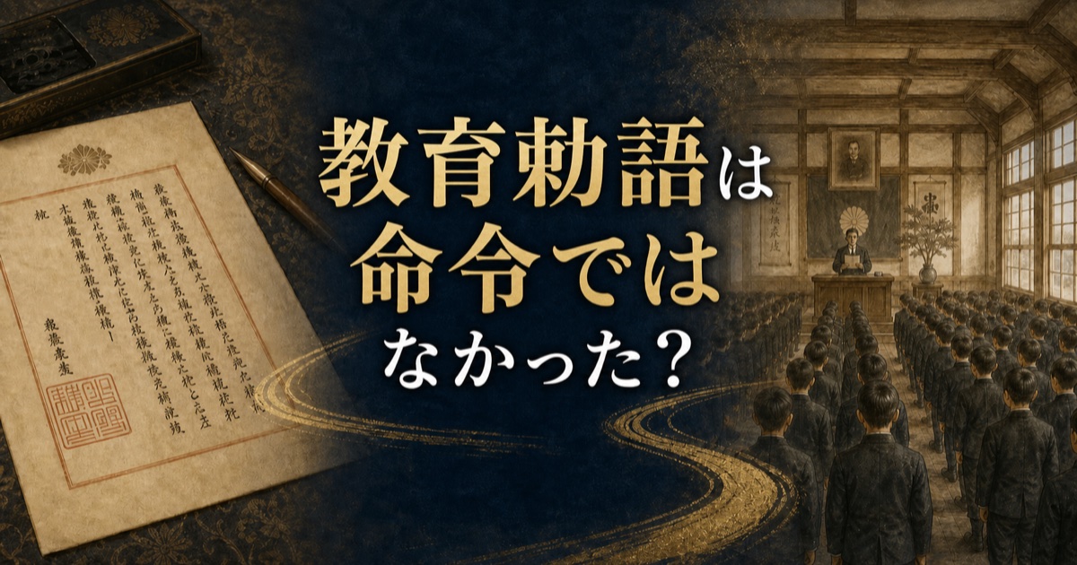 教育勅語が命令ではなかったのかを、起草時の配慮と学校教育での位置づけから考えるアイキャッチ画像
